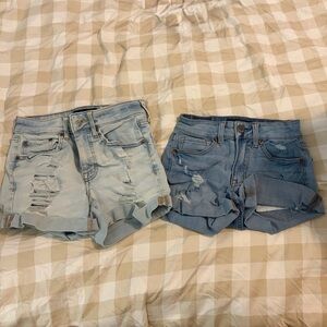 Aeropostale Women's Jean Shorts - Light Blue and Blue